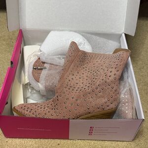 Corky Pink Studded Studded Ankle Boots